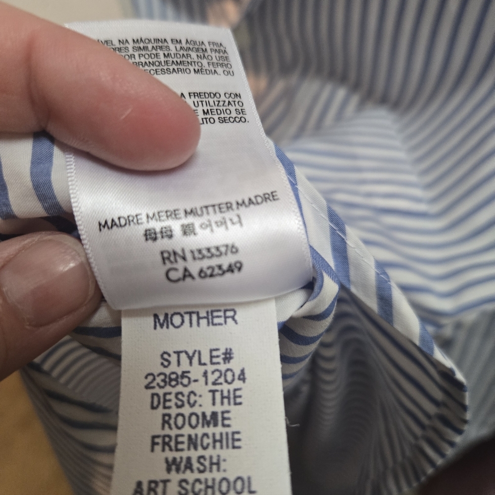 MOTHER “Don’t Lose Your Shirt” Button Down – Size M$40 (Original Price: $228) - Picture 8 of 11